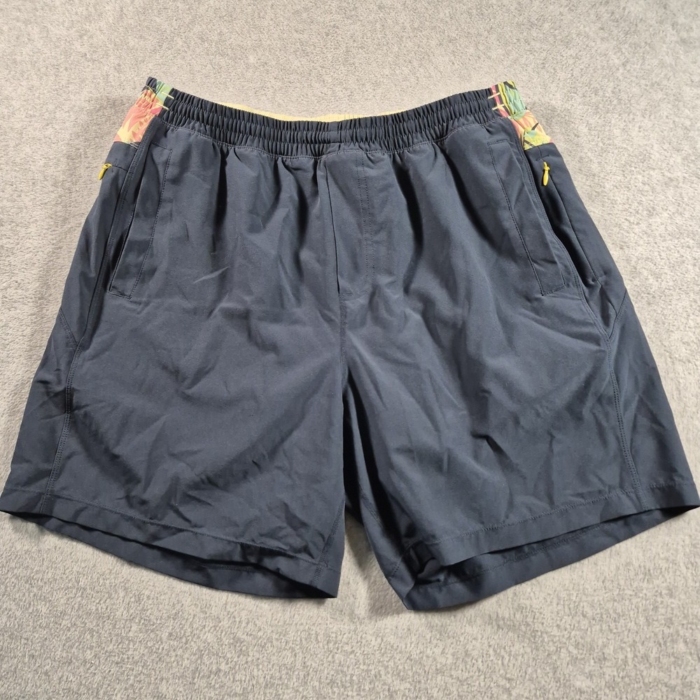 Birddogs Mens Classic Trunks Navy Blue Floral Beige Liner Size XXL